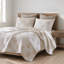 Ensemble de courtepointe mini 3 pièces pour lit double/queen, beige/gris-136159293