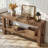 63" Farmhouse Console Table, 2-tier Solid Wood Entryway Table
