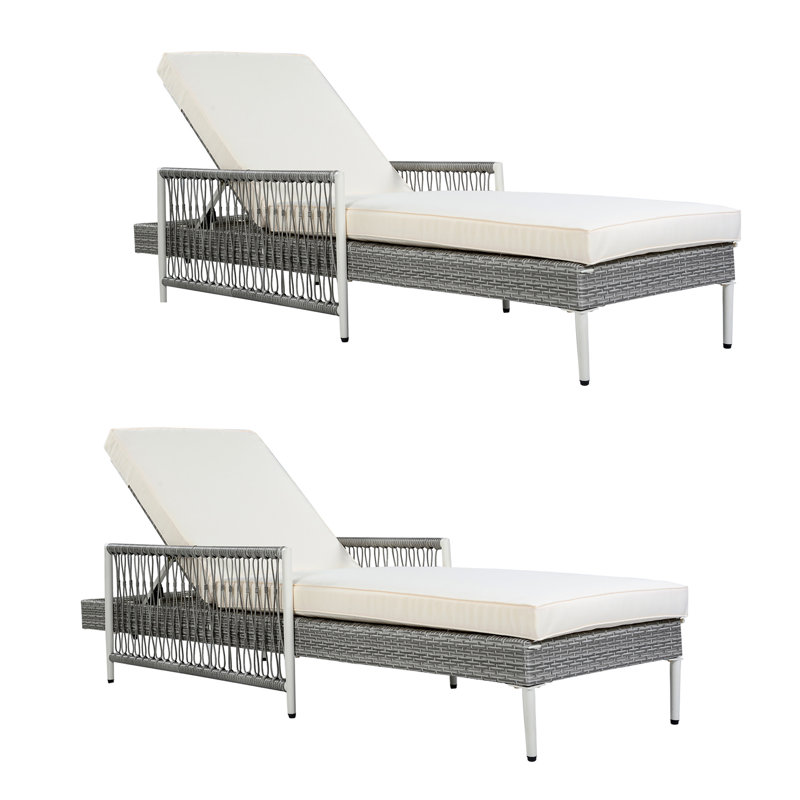 Ensemble de 2 chaises longues de patio Modern