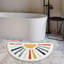 Tapis de bain de soleil demi-rond bohème, 83 x 45 cm, coloré