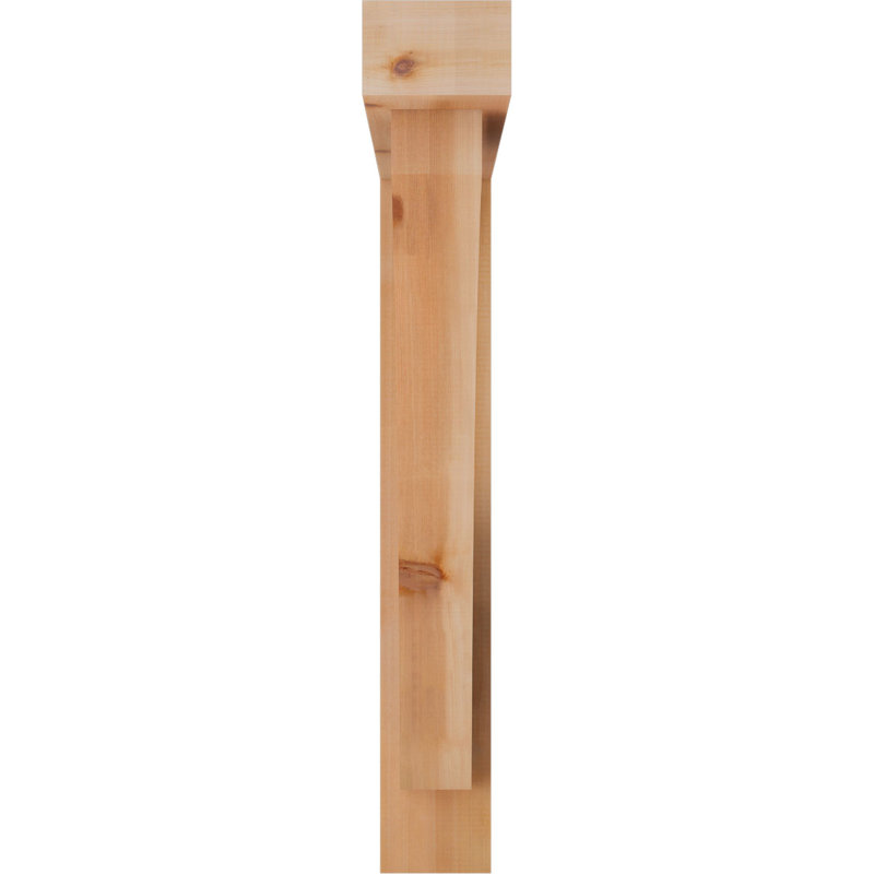 5 1/2"W x 38"D x 38"H Thorton Block Smooth Bracket w/ Offset Brace, Western Red Cedar, 38 x 38