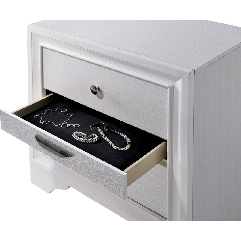 Table de chevet contemporaine 1Pc, Blanc