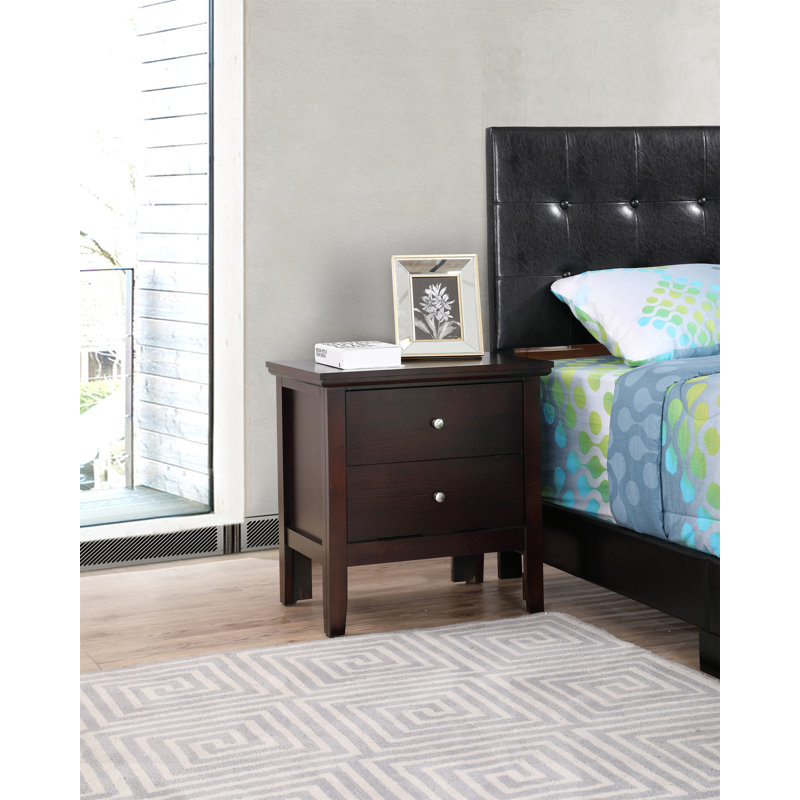 Small Nightstand With Storage Drawers,Side Table,End Tbale,Night Stand, Espresso