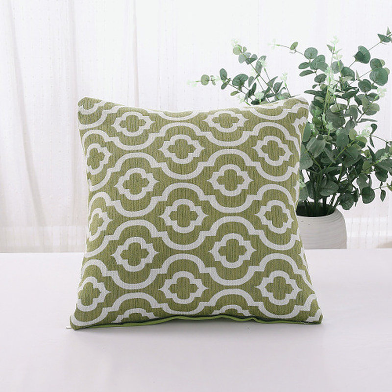 Ensemble de 2 coussins en jacquard treillis, Vert