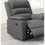 Fauteuil inclinable manuel en jute gris foncé, style moderne, avec fonction de relaxation des mouvements, assise et accoudoirs rembourrés, avec coussin.