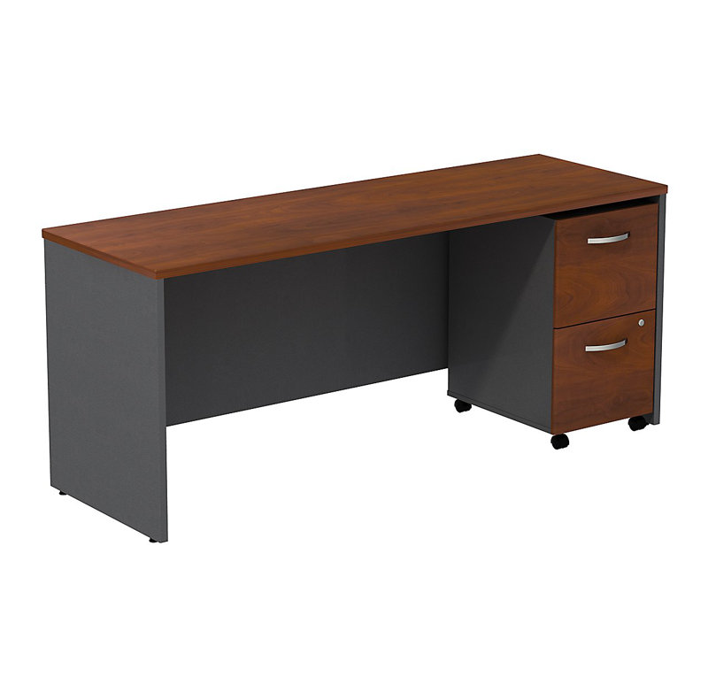 Office 500 Collection Modular Steel Credenza Desk, Hansen Cherry