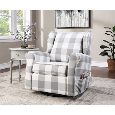 Fauteuil coulissant pivotant en tissu gris avec housse de coussin amovible, siège à ressorts ensachés, pieds en métal, assise et dossier lâches, hauteur de 20 pouces, profondeur de 35 pouces, largeur de 34 pouces, poids total de 84 pouces
