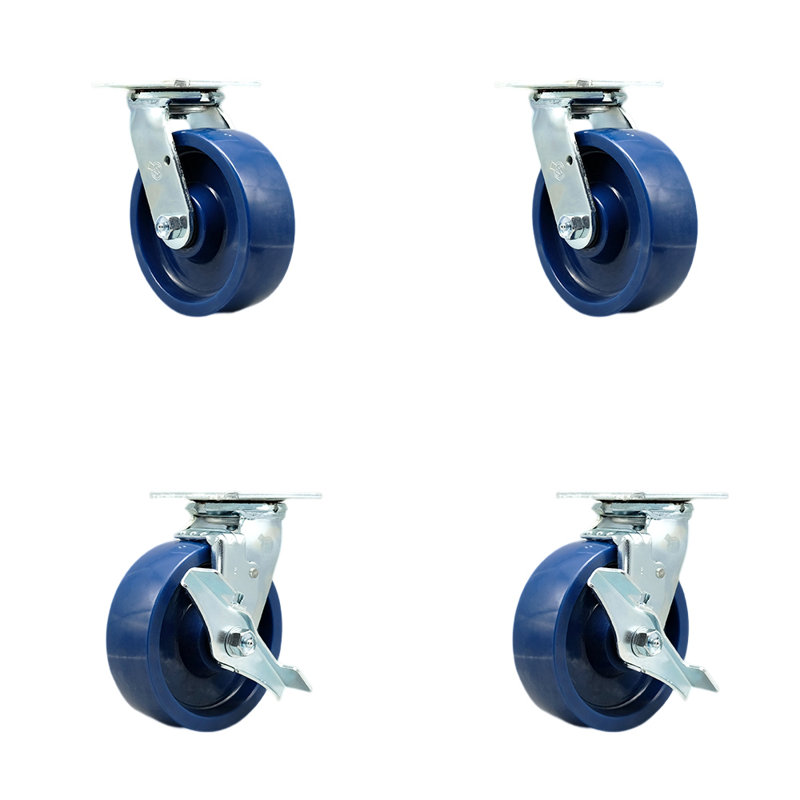 4 Piece Solid Poly Caster Set