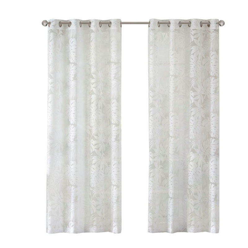 Voilage de fenêtre en feuille de palmier, L 50,09 po x L 63,09 po