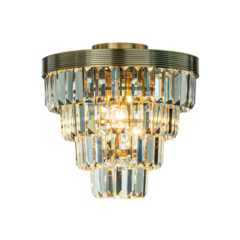 Azani Crystal Flush Mount, Antique Bronze