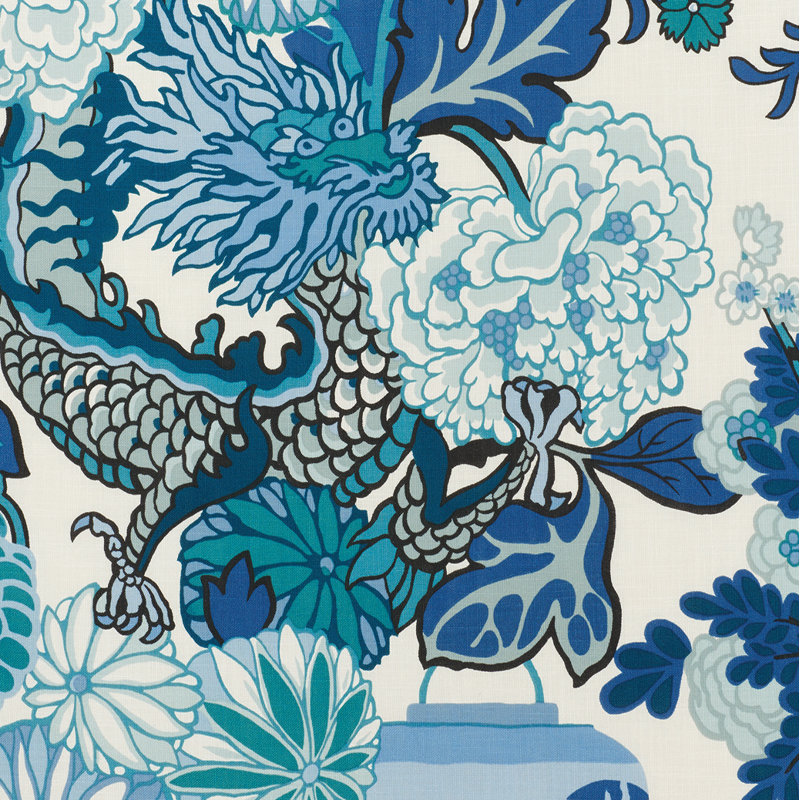 Chiang Mai Indoor/Outdoor Fabric, China Blue
