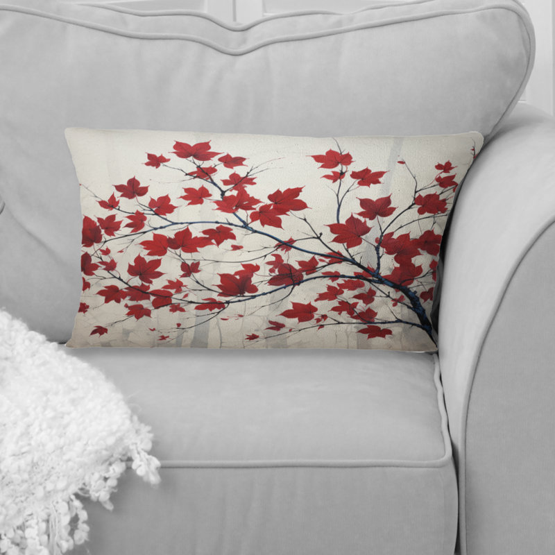 Coussin Red Leaves Scarlet Simplicity