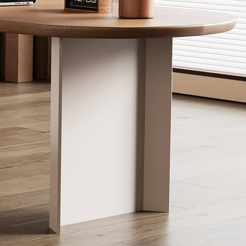 Bureau en bois massif de couleur crème au design simple, H 29,53 po x l 62,99 po x P 31,5 po