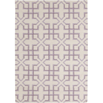 Tapis mauve en laine tissé à plat Zuniga