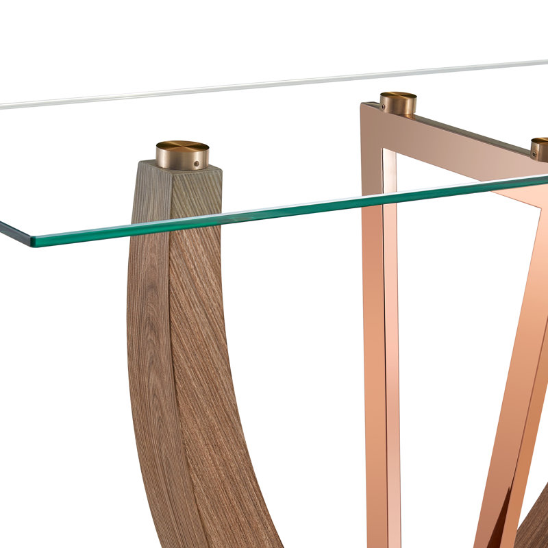 18.11'' Glass Top Console Table