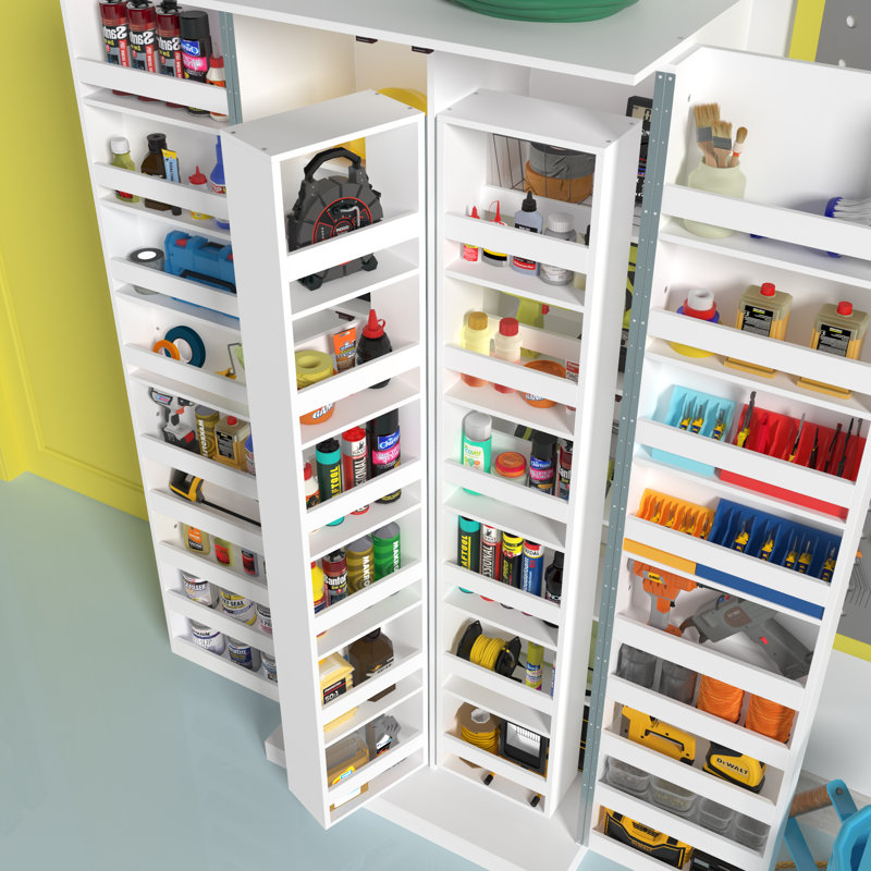 Garage Cabinet With Rotating Storage Racks