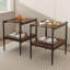 Table basse et tables de bout, ensemble de 3, table en verre trempé avec panneau de fibres à densité moyenne, tables modernes pour le salon-115022674