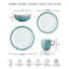 Denby Azure Coast 4 Piece Dinnerware Set, Service for 1