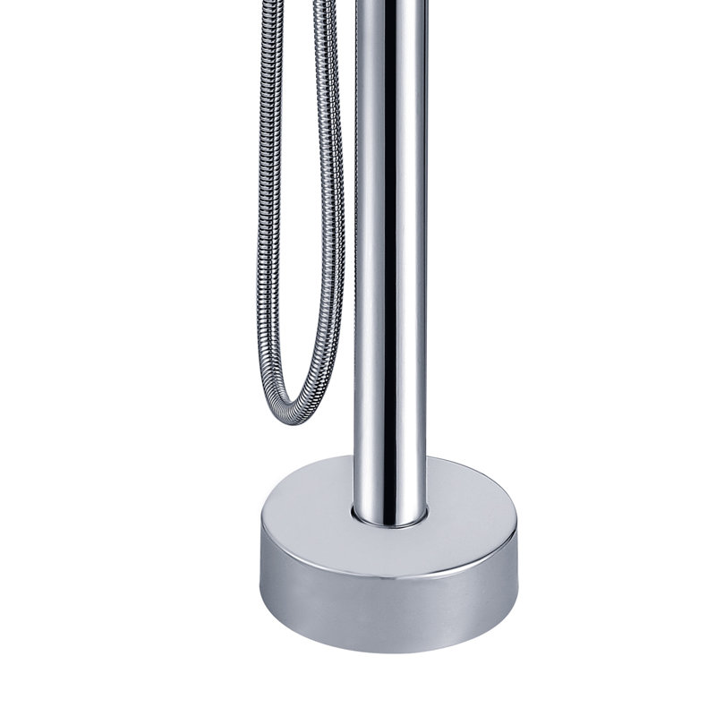 Fixé au sol avec douche à main, Chrome