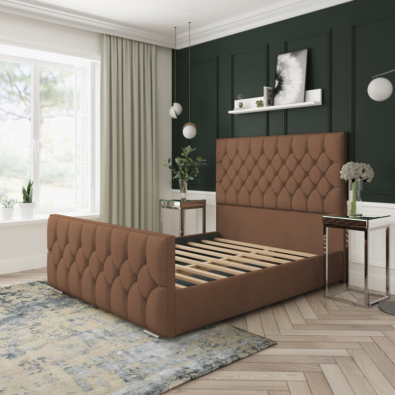 Upholstered Bed, Small Single (2'6), Mink