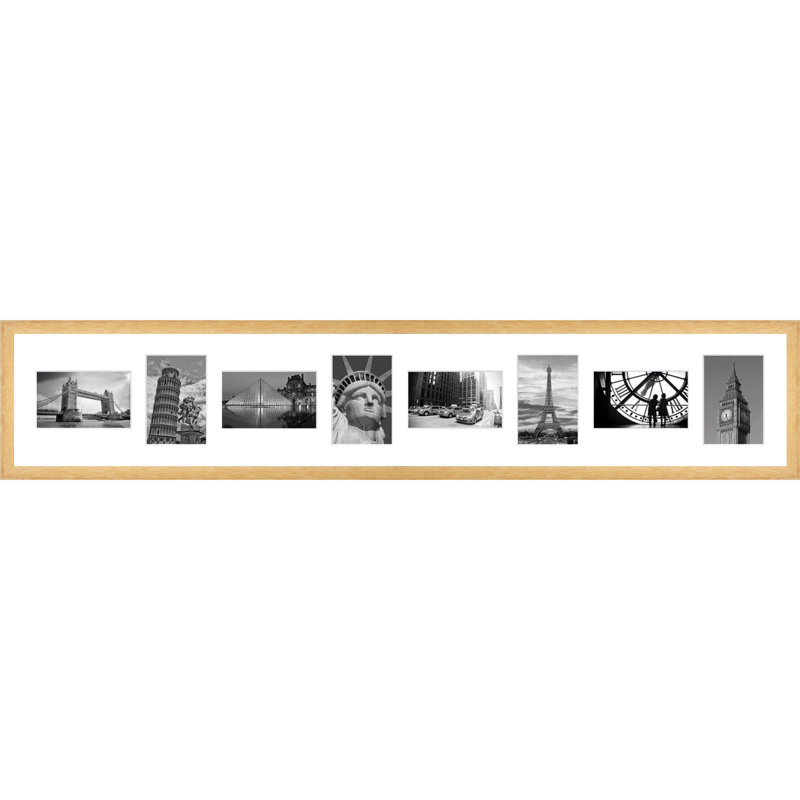 Lagas Wood Picture Frame with Mat, Natural Brown
