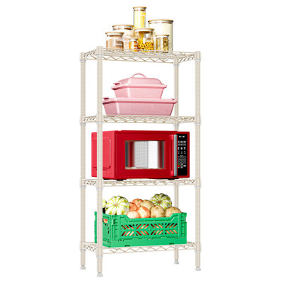 Étagère en fil métallique 24 po, support de rangement réglable à 4 niveaux pour garde-manger, salle de lavage et rangement
