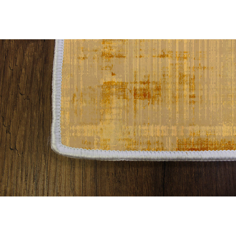 Tapis d'entrée élégant, impression numérique 3D, 3,9 x 4,9 pi | 100% polyester, antibactérien, envers en PVC antidérapant, hauteur des poils: 0,04 po, lavable à la machine, parfait pour le décor du salon et du vestibule