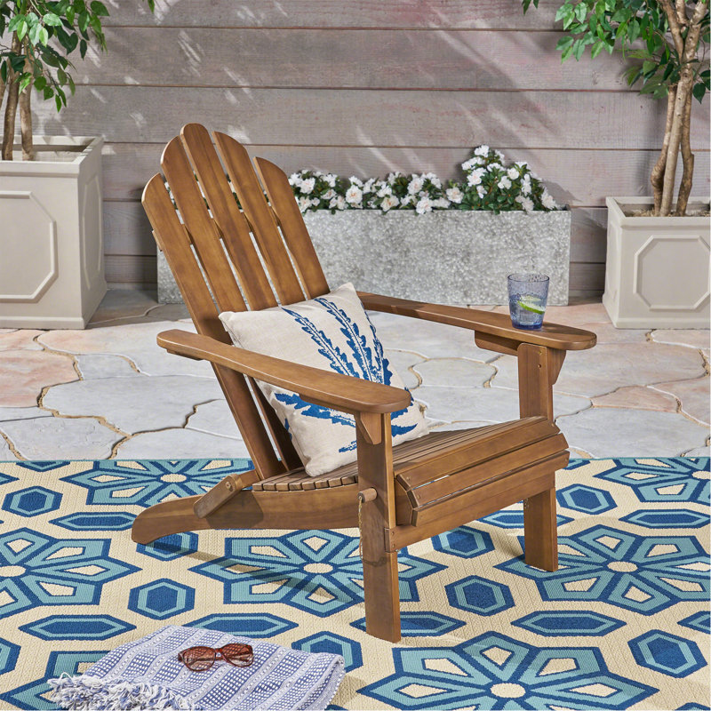 Patio Hollywood  Foldable Adirondack Chair, Dark Brown