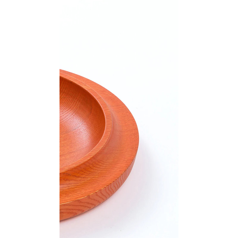 Waan Wood Fruit Bowl, 4.25" H x 28.5" W x 28.5" D, Orange