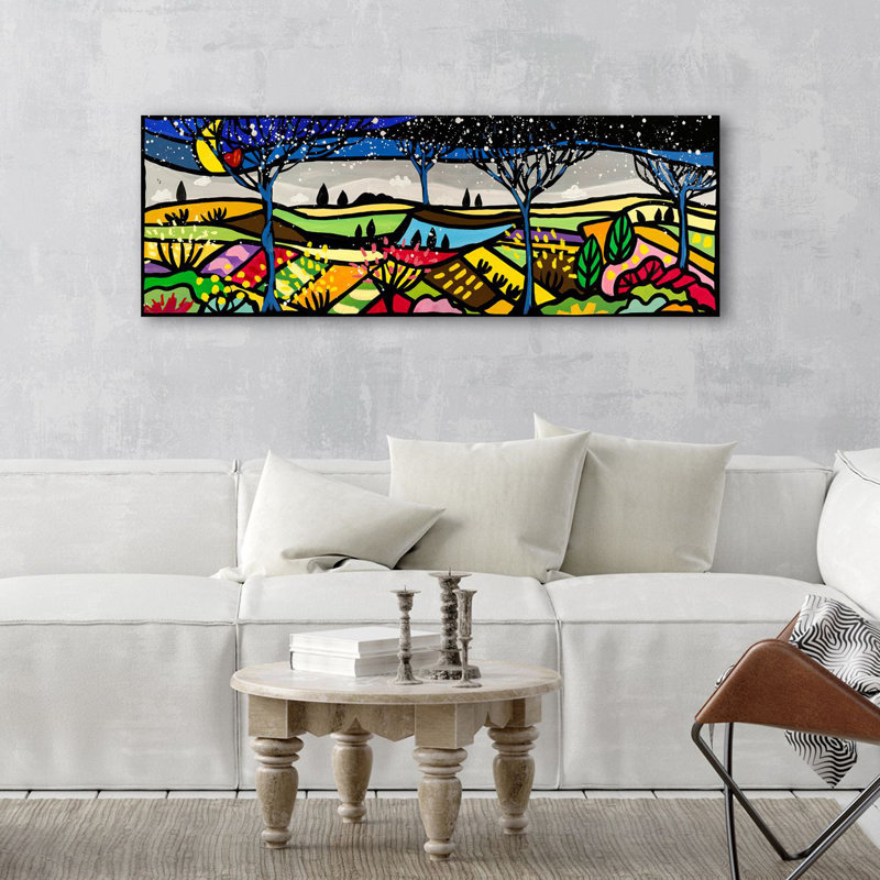 My Sweet Hills by Wallas - Wrapped Canvas Painting, 40cm H x 120cm W x 4cm D