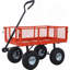 Chariot de jardin en acier, côtés amovibles en maille d'acier, 3 pieds cubes, capacité de 550 lb, rouge