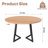 47.2 Inch Round Dining Table for 4-6, Farmhouse Style with Retro Tabletop and Curved Legs, Kitchen Table with Metal Frame, for Dining Room and Family Meals-29940518