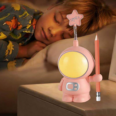 Lampe de bureau USB rechargeable avec insert taille-crayon Astronaut