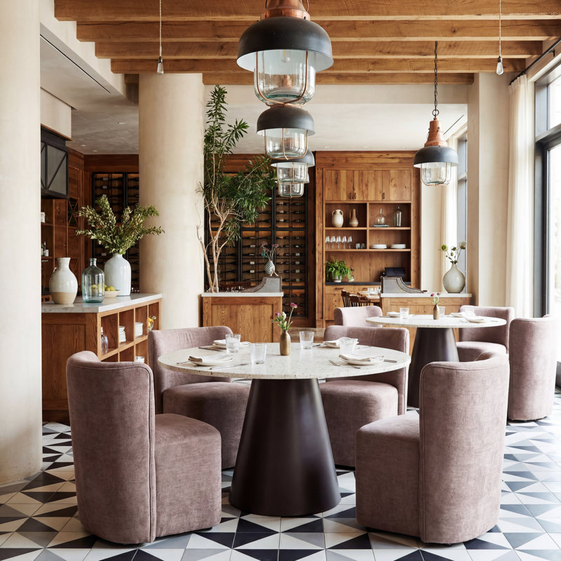Chaise de salle à manger avec roulettes Bambun Taupe
