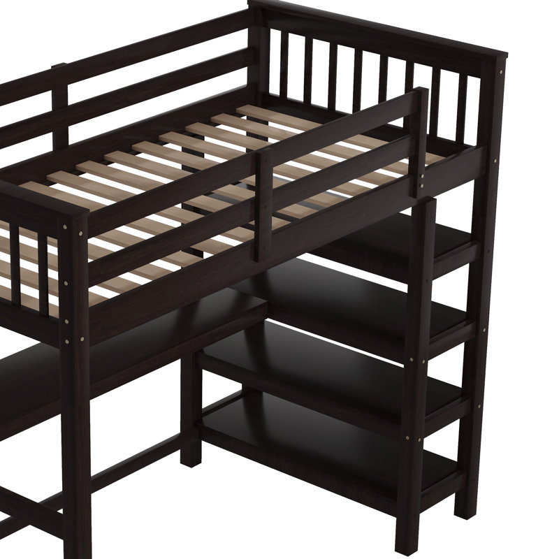 Gerlean Kids Loft Bed, Twin, Espresso