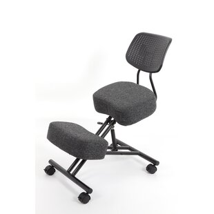 Great Choice Products Adjustable Stool Memory Foam Angled Seat Mobile  Ergonomic Kneeling Chair Black