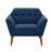 Merrylite 37" Wide Upholstered Armchair with Tufted Backrest, Blue-1110119225