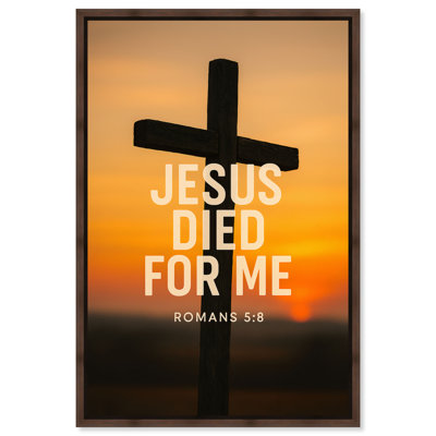  «Jesus For Me Christian», art mural encadré sur toile, cadre en noyer, 24 x 36
