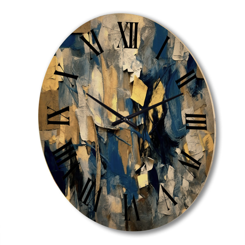 Horloge murale en bois massif Nerys, Très grand