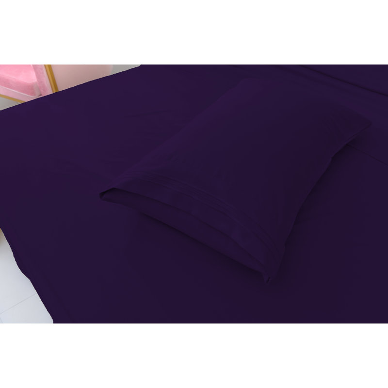 Ensemble de draps 1800 en rayonne de bambou, Très grand séparé, Violet
