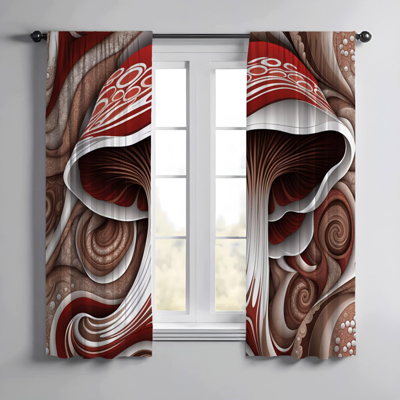 Paire de rideaux semi-transparents en polyester Hafid, L 40 po x L 52 po
