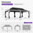 PURPLE LEAF 14' X 24' Hardtop Gazebo With Double Galvanized Steel Roof Awning And Upgrade Curtain For Patio Lawn And Garden, Grey-136051852-136051851