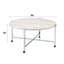 Table basse contemporaine de style contemporain avec finition en chêne blanc sur le dessus, structure en métal, taille 36 x 36 x 18