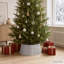 vidaXL Christmas Tree Skirt Cone-shaped Silver Plastic Christmas Tree Collar-136070686