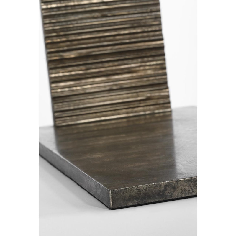 Anne-Marie Barton Fumar 34" Statement Table Lamp in Ridged Carbon with BouclÃ© Shade, Gray