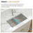 33'' L x 19'' W Undermount Workstation Kitchen Sink, 50/50 Double Bowl Stainless Steel Kitchen Sink with Strainer, Sink Grid, Colander, Cutting Board and Roll-up Rack
