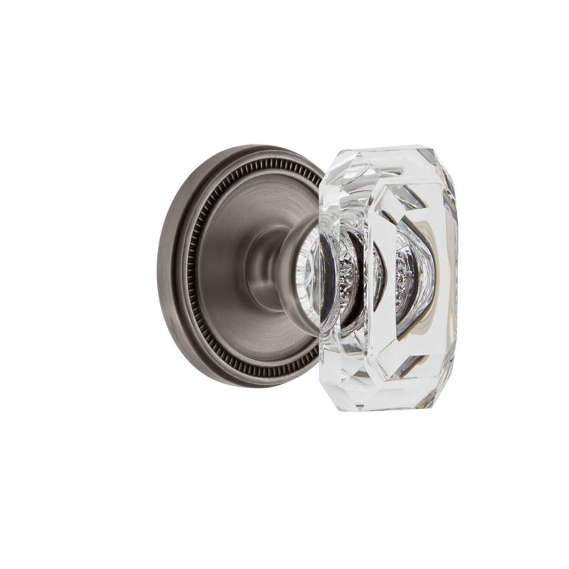 Poignée de porte Grandette Soleil, 2 3/8", Étain antique