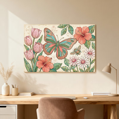 Animals Butterfly Flowers Tulips Hibiscus Daisies Leaves Insects