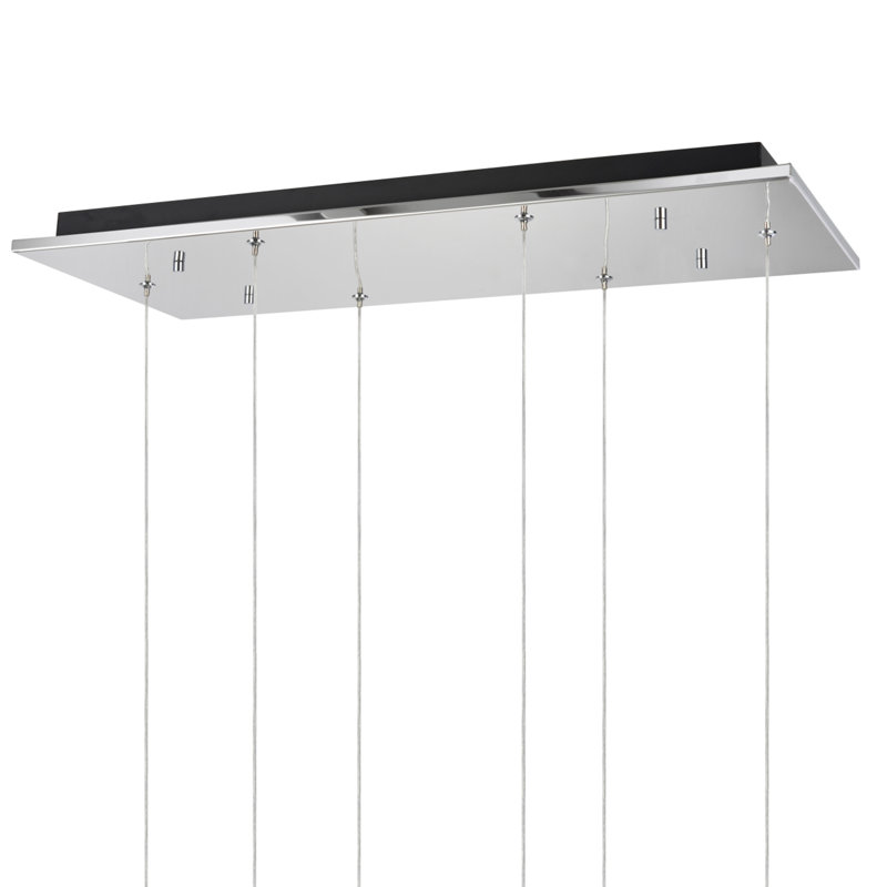 Luminaire suspendu en grappe 6 lumières, Chrome