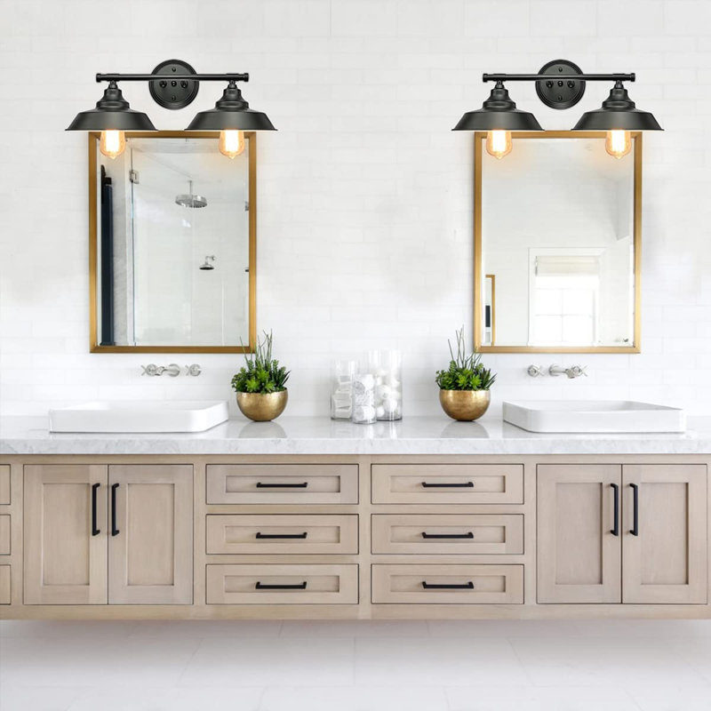 Applique murale à 2 lumières pour meuble-lavabo